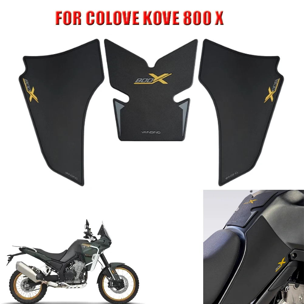 For KOVE 800X For Colove 800X Motorcycle Fuel Tank Sticker Side Decal Protector Traction Pad Cover Decoration Rubber Sets