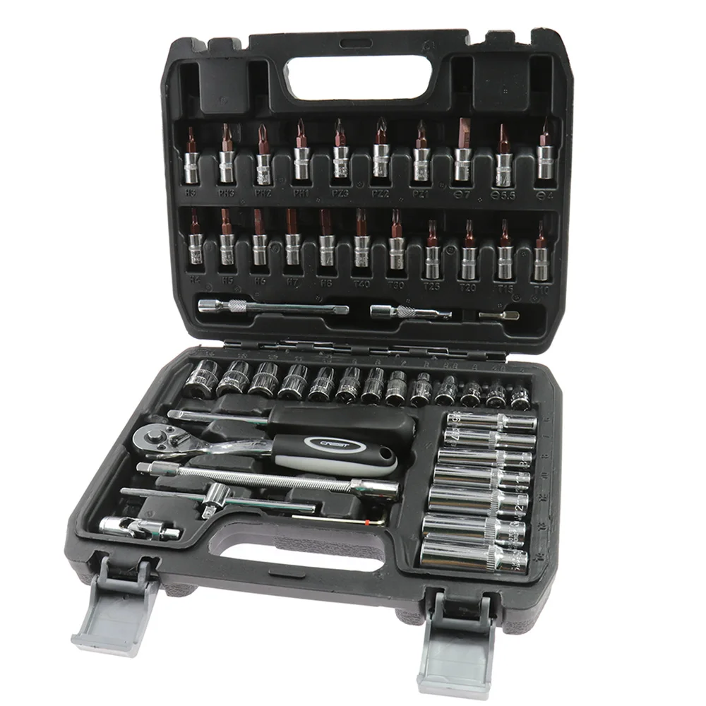 

53pcs/Box 1/4 Inch Ratchet Wrench screwdriver Drive Socket Set Spanner for Bicycle Motorcycle Car Repairing Tool Set