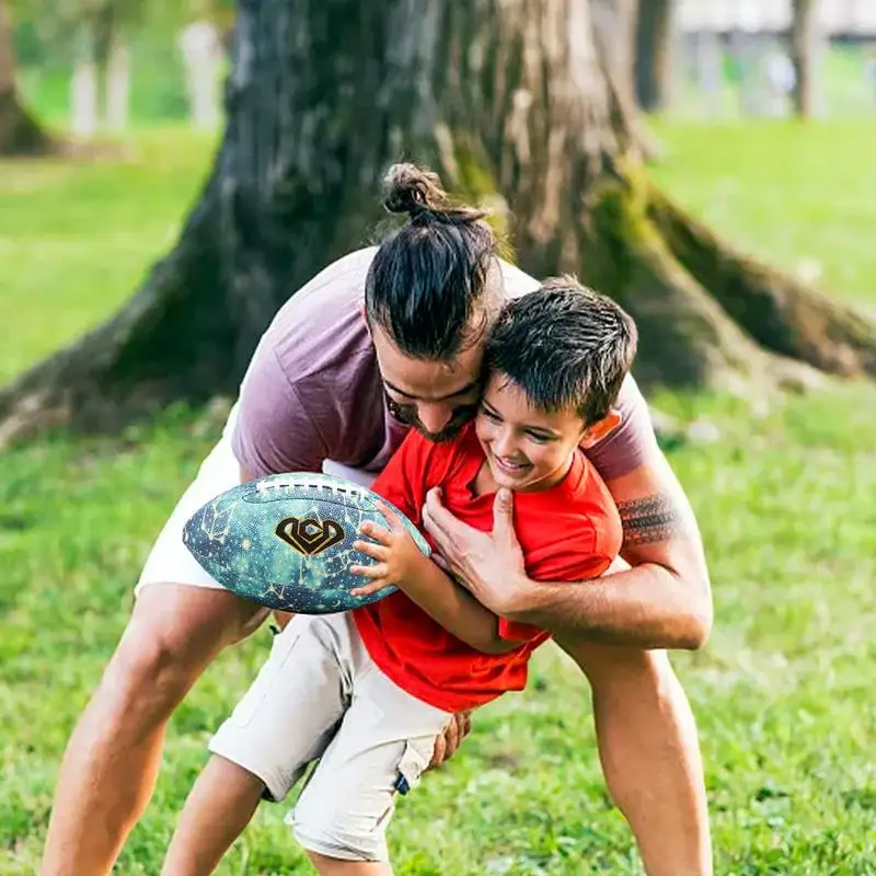 Leuchtender Fußball Größe leuchtender Junior Fußball Super Grip doppelt geschnürt beleuchteter Fußball Pu Leder wasserdicht Amerikaner