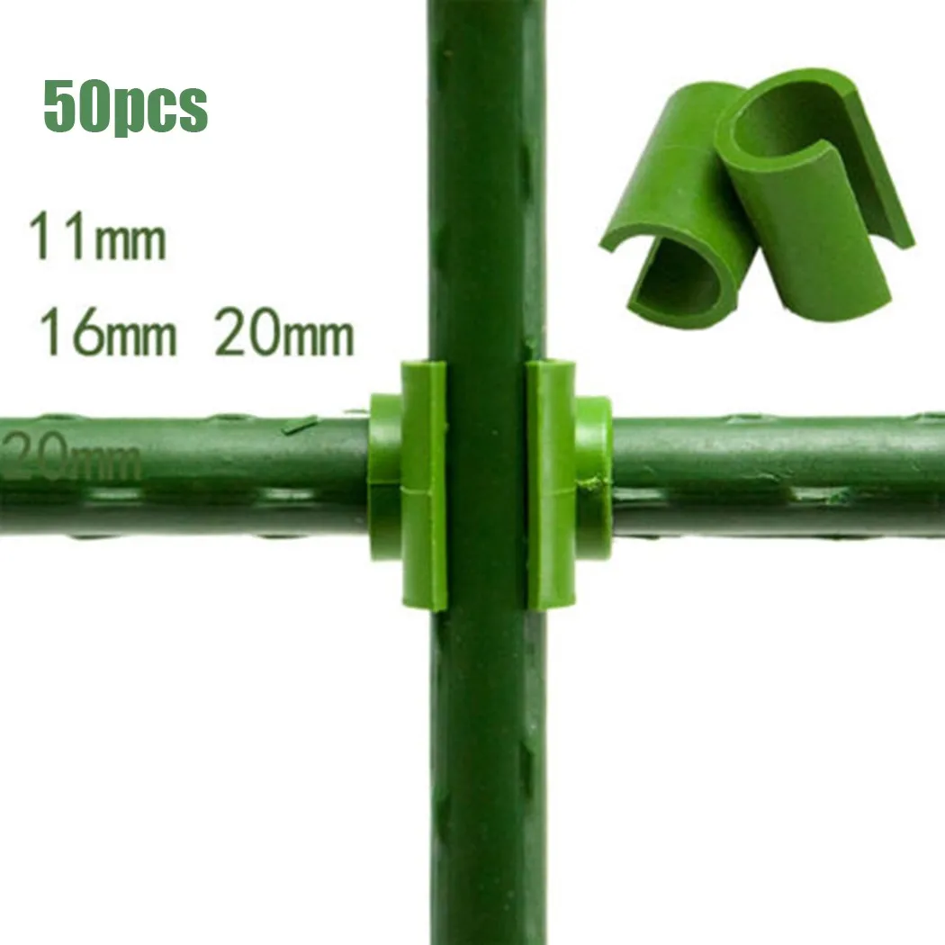 50pcs Plant Trellis Connector Clip Stake Clips For Fixed Garden Frame Rod Fixed Bracket Climbing Pergola Connector
