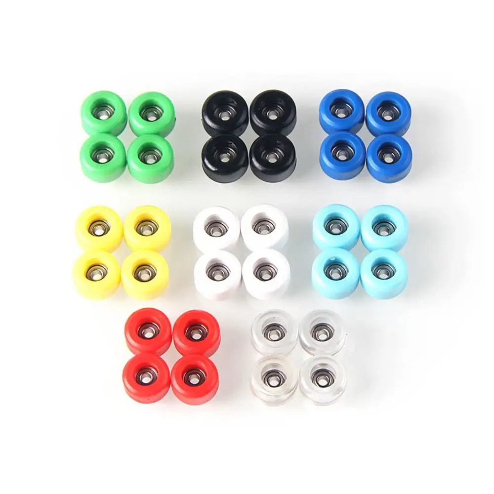 4Pcs New Professional Bearing Wheel Urethane PU Metal Fingerboard Wheels CNC Mini Finger Skate Board Accessory