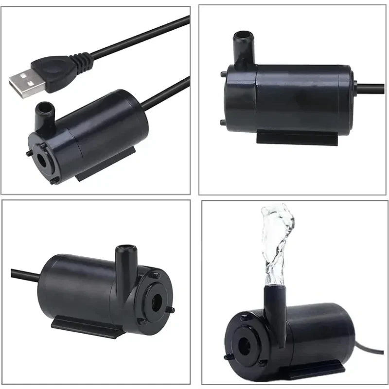 USB Submersible Pump Silent Micro Water Pump 3V 5V DC Low-voltage Portable Water Pump Suitable for Fish Tank Fountain Aquariums