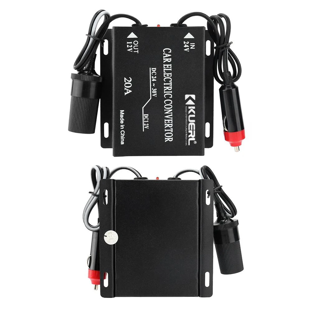 

Truck 24V DC to Car 12V DC 20A Cigarette Lighter Step Down Converter Adapter
