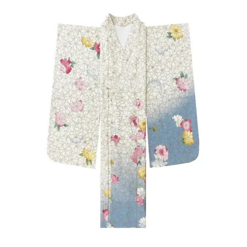2026 New Japanese Traditional Style Womens Kimono With Obi Flower Print Kimono Robe Kimono Yukata Girls Photography Costume