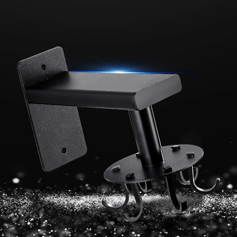 رف تخزين المطبخ المثبت على الحائط من الألومنيوم بدون مساحة خالية من اللكمات، 6 خطافات منزلية معلقة سهلة التركيب، إزالة الاستخدام اليومي القابل للتعديل #5