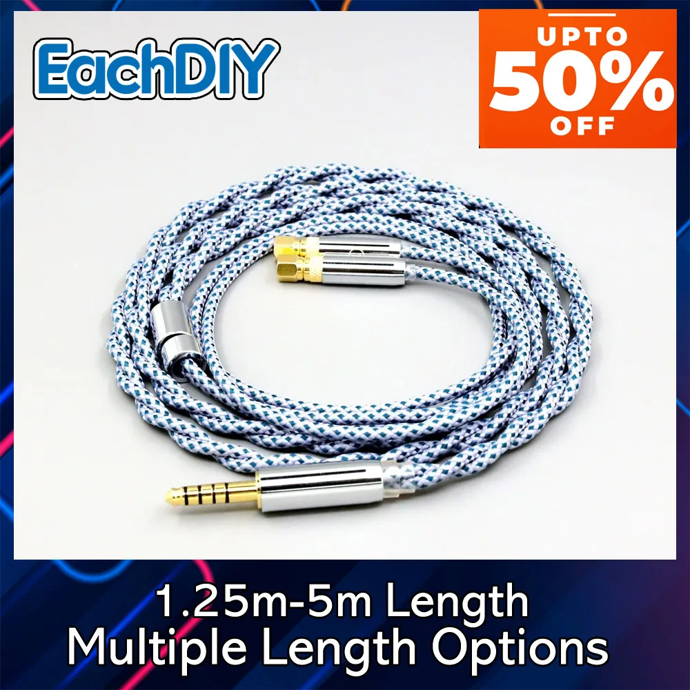 OCC Shielding Sleeve Earphone Cable Pure 99% Silver Mix For HiFiMan HE400 HE5 HE6 HE300 HE4 HE500 HE6 Graphene Headphone 8680