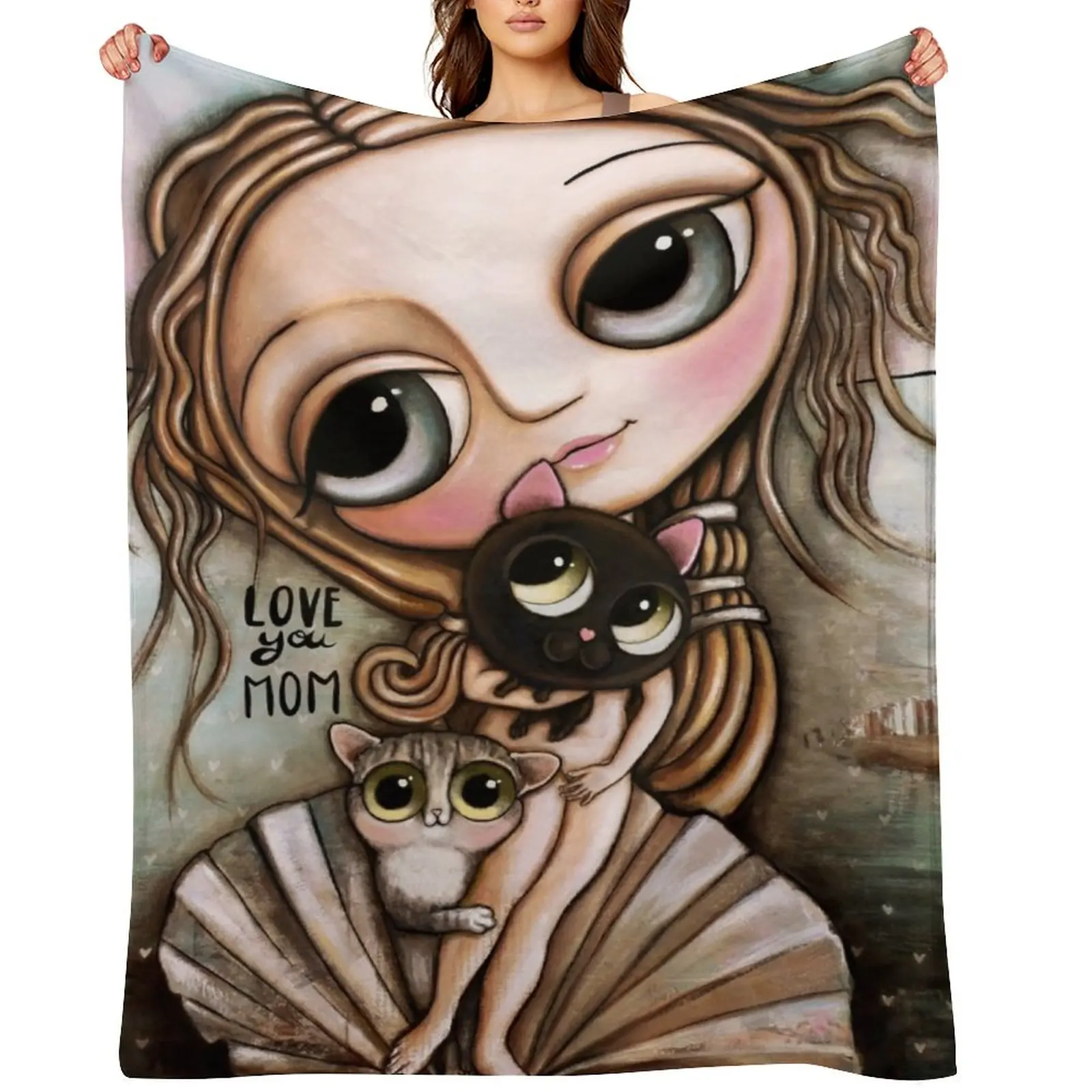 

The Venus and the two cats Throw Blanket Large For Decorative Sofa Sofa Thin Blankets