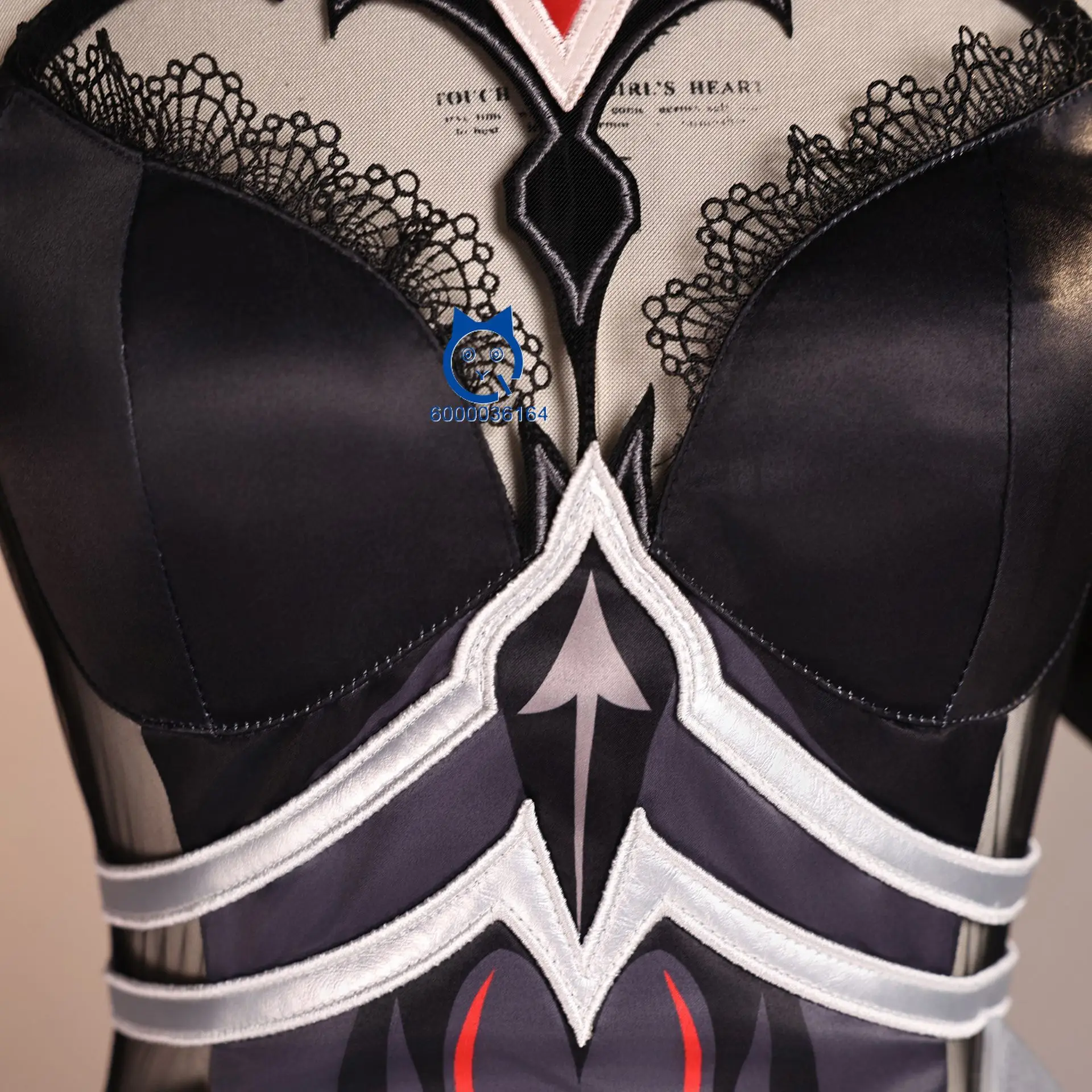 أزياء شعبية جينشين إمباكت التأثيرية أزياء أنيمي رونوفا للعب الأدوار مجموعة كاملة فستان أسود وأحمر للنساء حفلة كوميك كون #3