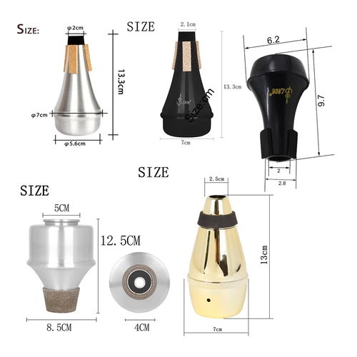Imagen 2 del producto SLADE trompeta silenciosa reutilizable portátil trompeta herramienta Weaker principiantes práctica cuerpo recto silenciador Universal trompeta mudo