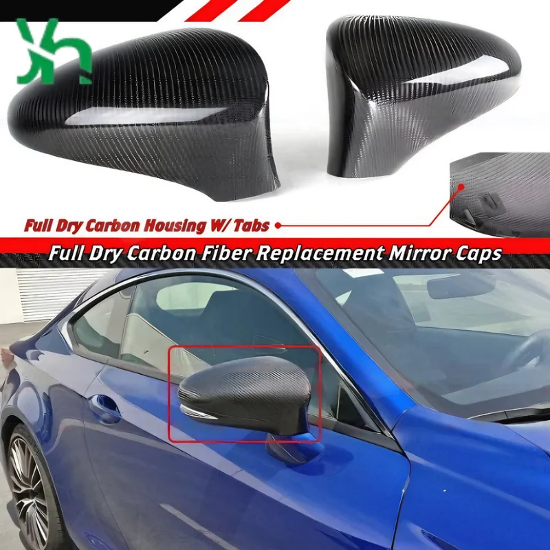 لكزس CT ES IS GS RCF الملحقات الخارجية مرآة جانبية استبدال غطاء مرآة خلفية من ألياف الكربون الحقيقية #4