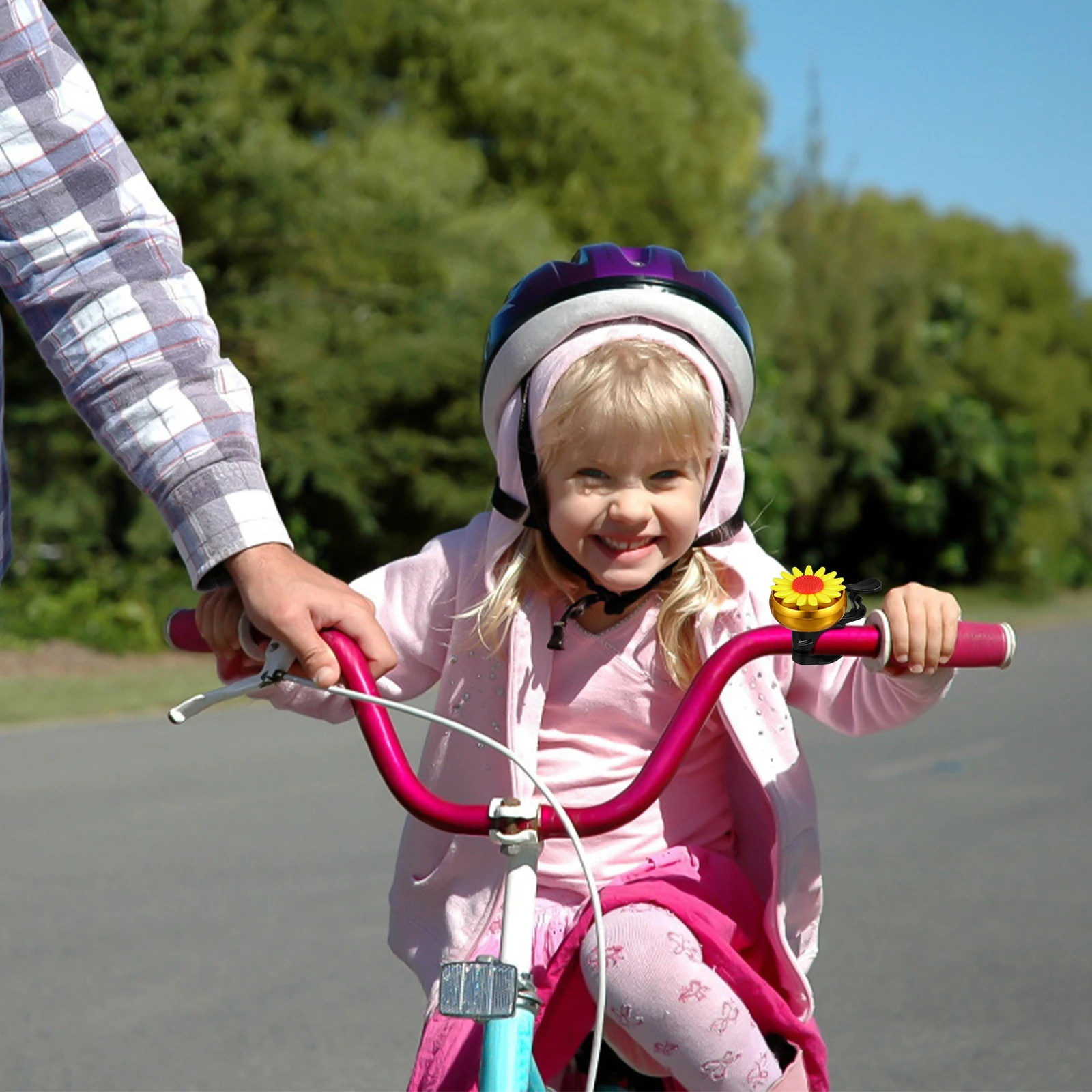 

Cute Sunflower Bike Bell for Kids Durable Lightweight Loud Sound Ideal Children Folding Cruiser Handlebar Ringer Accessories