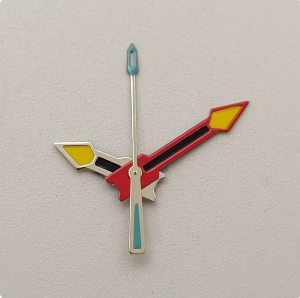 Watch accessories – multi-color watch hands with yellow lume, three hands, suitable for Japanese NH35/NH36 movements.