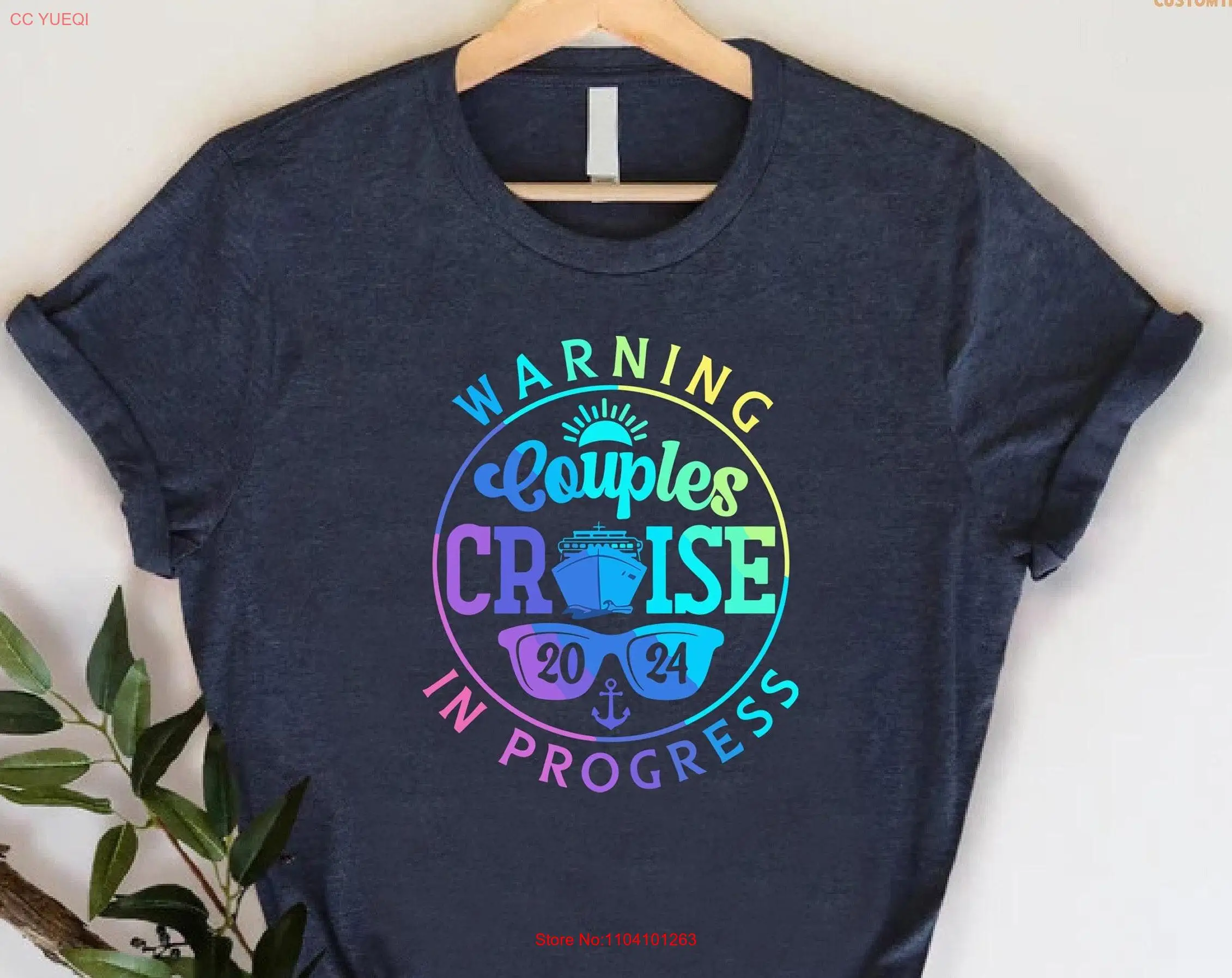 Cruise T Shirt Couples 2024 Matching Vacation Honeymoon Beach Wedding For long or short sleeves