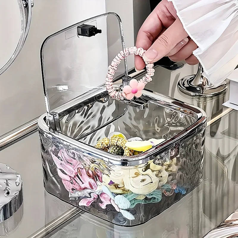 

Hair Accessories Organizer Storage Box Clear Acrylic Hair Tie Organizer for Headband, Bows, Cotton Swab Organization, Bathroom