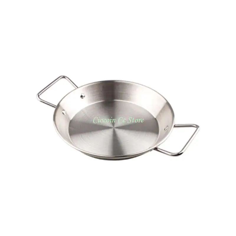 X90F Metal Serving Pan with Brushed Finish and Double-Ear Design for Shared Service, Family Meals, and Dish Presentation