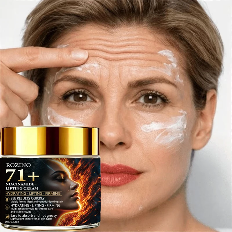 Rozino71 + Niacinamide Moisturizing and Firming Lifting Care Cream, Black Gold Flame Packaging with a Bright Gold Wide Bottle Cap, Lightweight Texture That Is Easy to Absorb and Non-Greasy, Instantly Moisturizes the Skin, Instantly Soothes Roughness, Provides Instant Lifting Effect, Long-Lasting Moisture Retention, Relieves Tightness, Suitable for Multiple Skin Types, Beautiful Gift Box Suitable for Personal Use and Gift-Giving.
