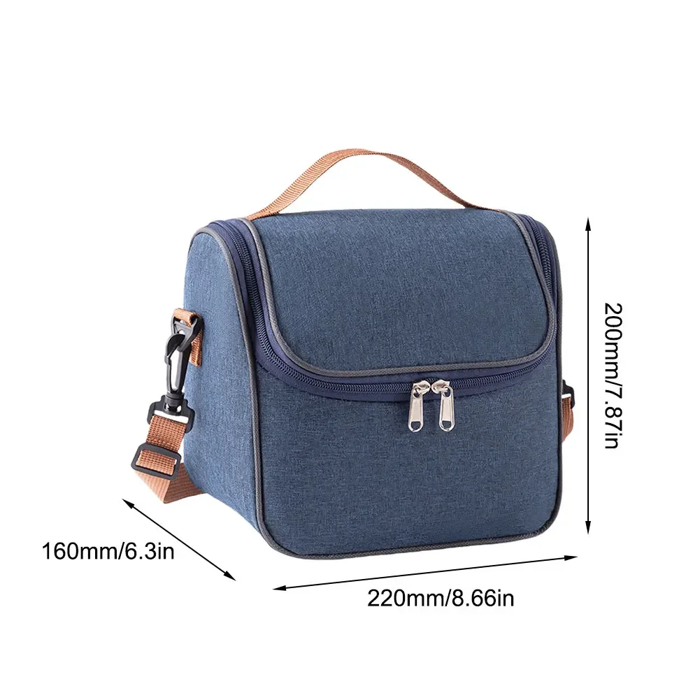 Insulated Lunch Bag Large Lunch Bag For Women Men Reusable Lunch Bag With Shoulder Strap Travel Camping Food Thermal Handbag