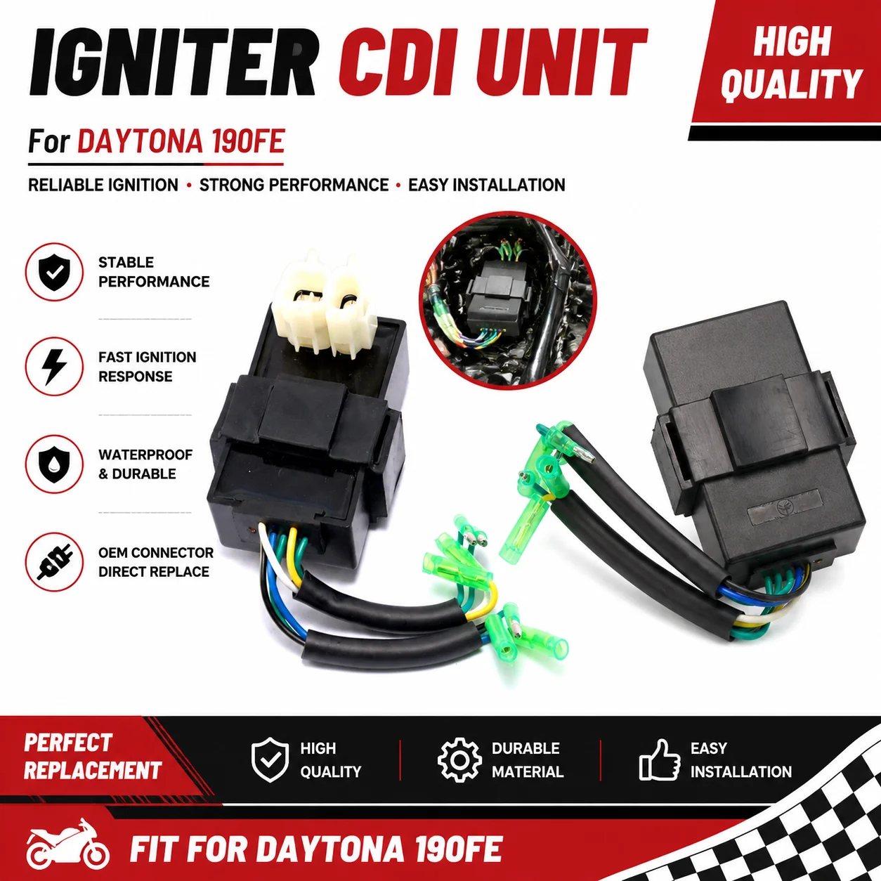 Daytona 190FE AC CDI Ignition Box Igniter Module 4 Stroke 4 Valve Engine Parts Anima 190 FE Pit Dirt Bike Replacement Spare Part