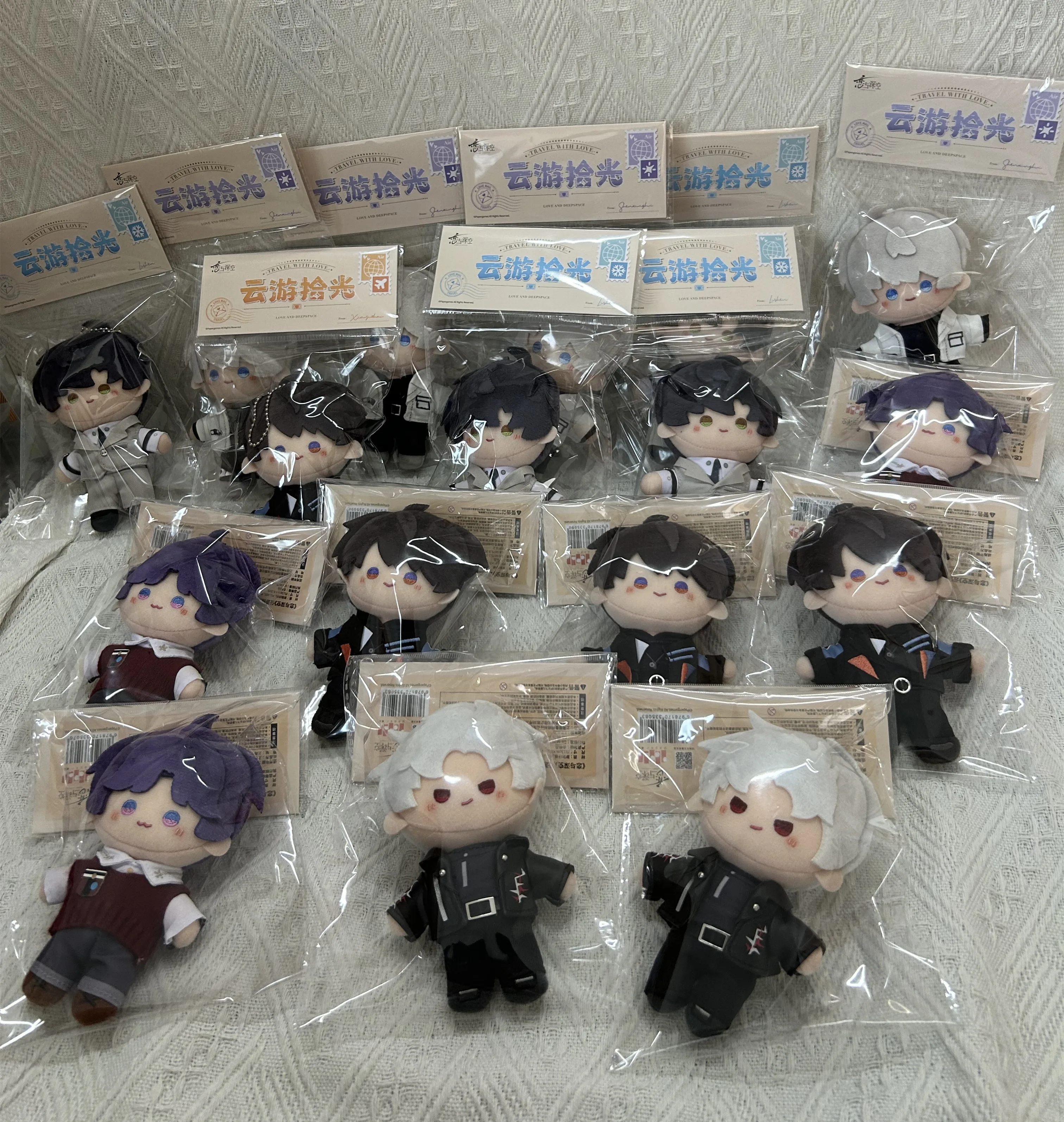 Auf Lager Offizielle Love and Deepspace Rafayel Zayne Xavier Caleb Sylus 13 cm gefüllte Plüschtiere Puppenkleidung Anime Spiel Spielzeug Kinder