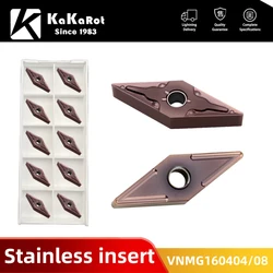 Kakarot inserto in metallo duro VNMG160404 MA VP15TF VNMG 160408 MU utensili per tornitura per tornio CNC in acciaio inossidabile 10 pezzi piastra lama