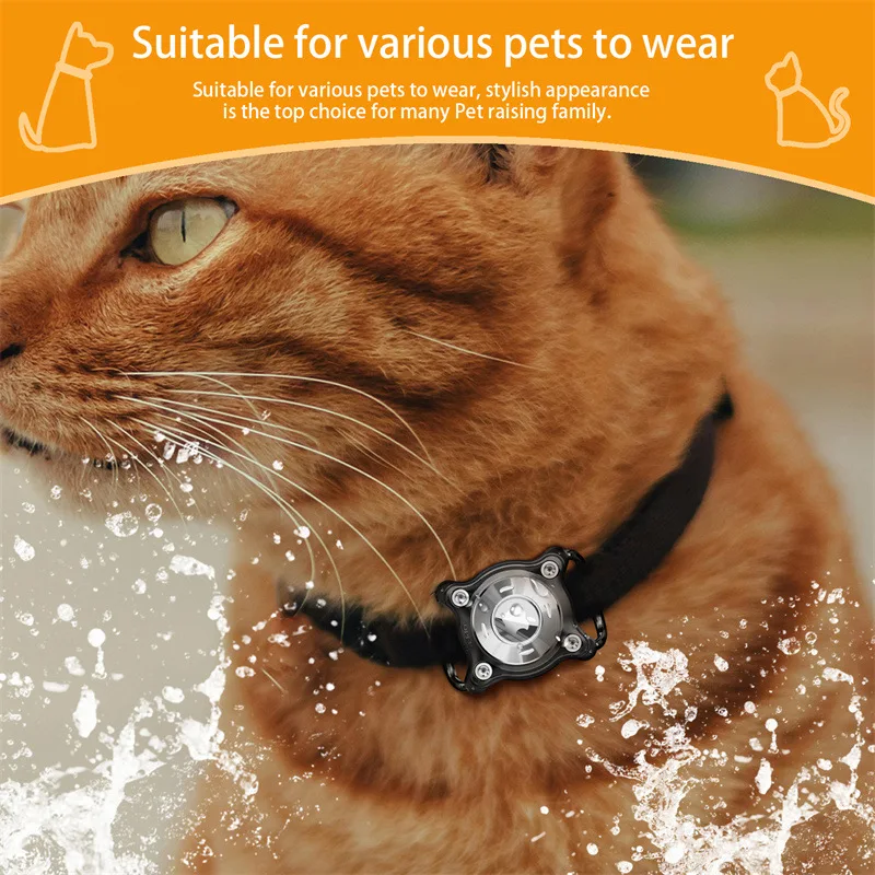 Eayburst AirTag Holder for Dog Cat Collar Airtag Case with Metal Buckle Aluminum Sheet Waterproof Cover for Apple Air Tag Collar