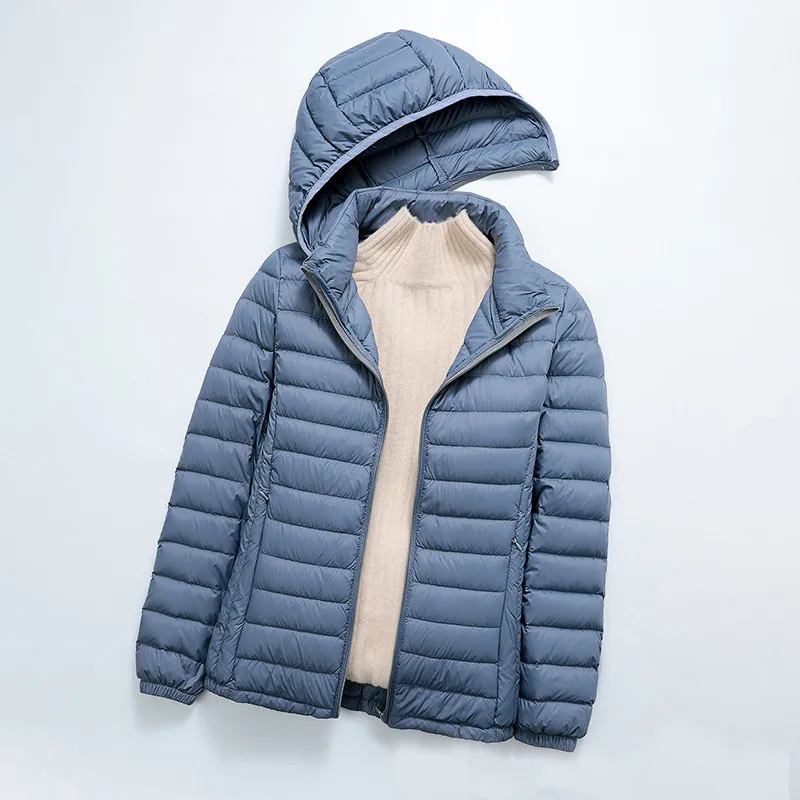Autumn Winter Women Hat Detachable Hooded Down Jacket Ultra Light White Duck Down Coat Female Warm Short Puffer Parkas Outwears