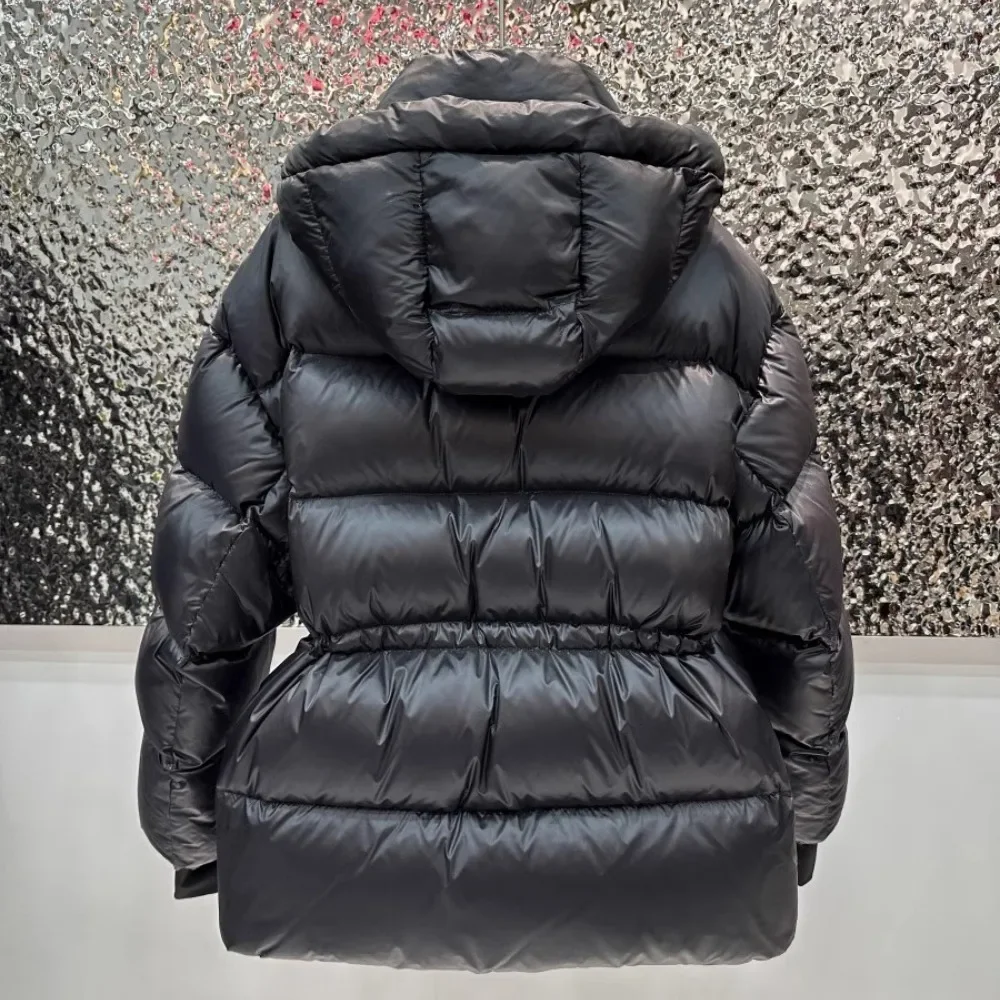 Manteau d'hiver en duvet de canard blanc pour femme, taille haute, à capuche, ample, épais, chaud, noir, extrême froid, nouvelle collection 90%