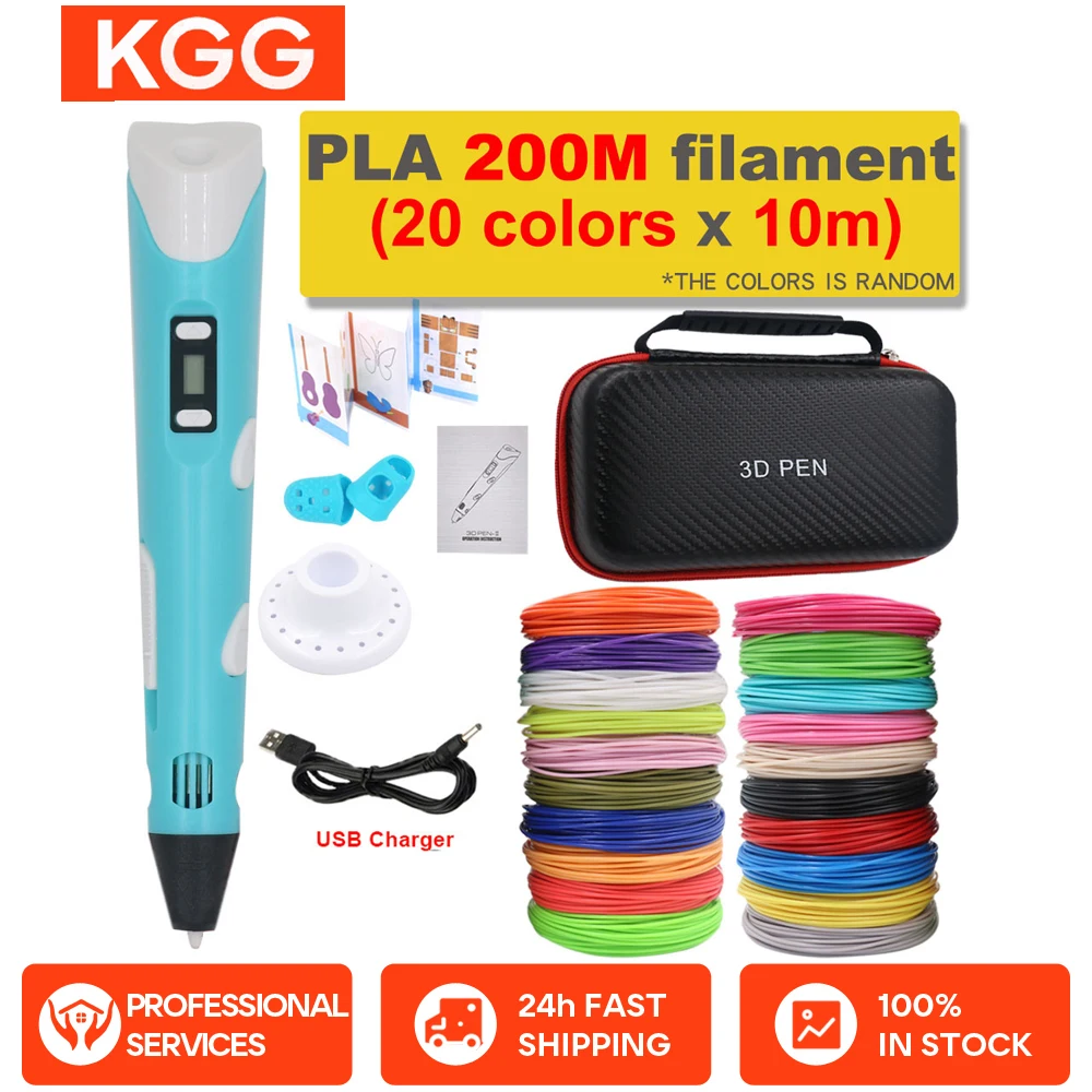 3D ปากกาเด็ก DIY เครื่องพิมพ์ปากกาเด็กวาดปากกาหน้าจอ LCD PLA Filament 1.75 มม.วันเกิดคริสต์มาสของขวัญเด็ก