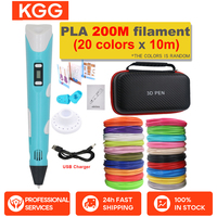 3D Pen Kids DIY Printer Pen Children Drawing Pens With LCD Screen PLA Filament 1.75mm Printing Birthday Christmas Gift For Kids