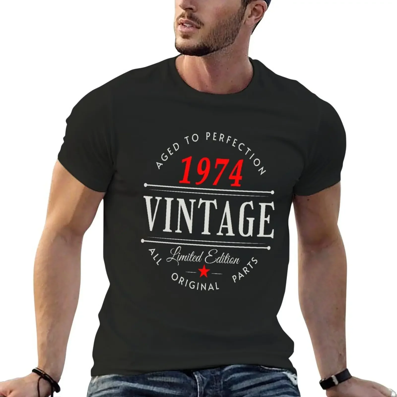 

Vintage Born In 1974 T-Shirt summer tops baggy shirts Blouse mens shirts graphic tee