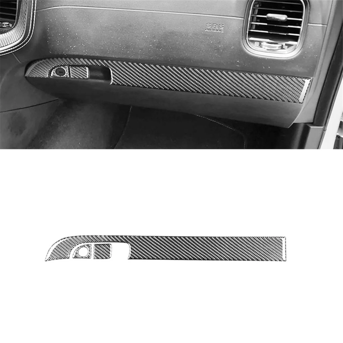 Carbon Fiber for Charger 300 2015-2023 LHD Co-Pilot Glove Storage Box Handle Switch Cover Trim