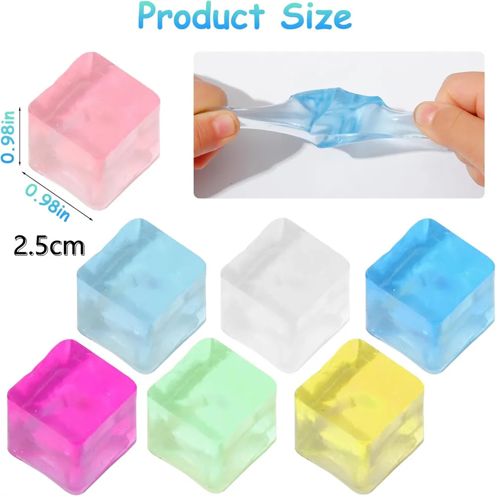 1/3/5/10 PCS Zappeln Spielzeug Mini Squishy Spielzeug Eis Block Stress Ball Spielzeug Kawaii Transparent Cube Platz Stress Relief Squeeze Spielzeug