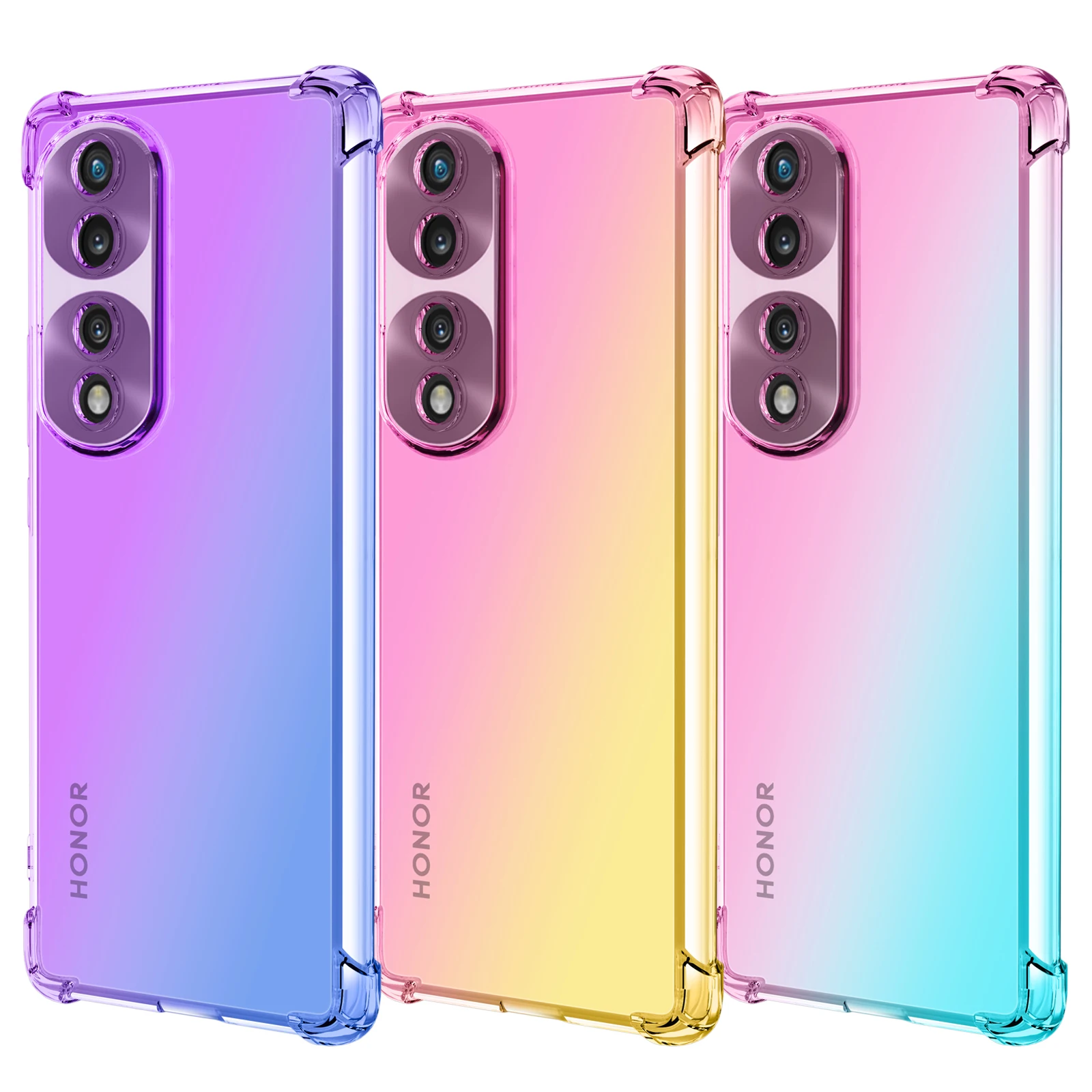 Phone Case For Honor 70 80 90 100 200 Lite Honor X40 Clear Cute Gradient Slim Anti Scratch Flexible TPU Shockproof Honor 70 Pro