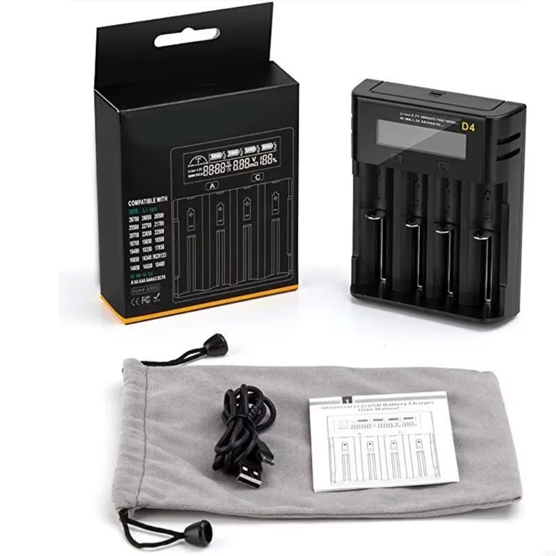 

Многоразмерное зарядное устройство для литий-ионной аккумуляторной батареи с ЖК-экраном, быстрая зарядка, совместимое с модельми 18650 20700 26650 21700