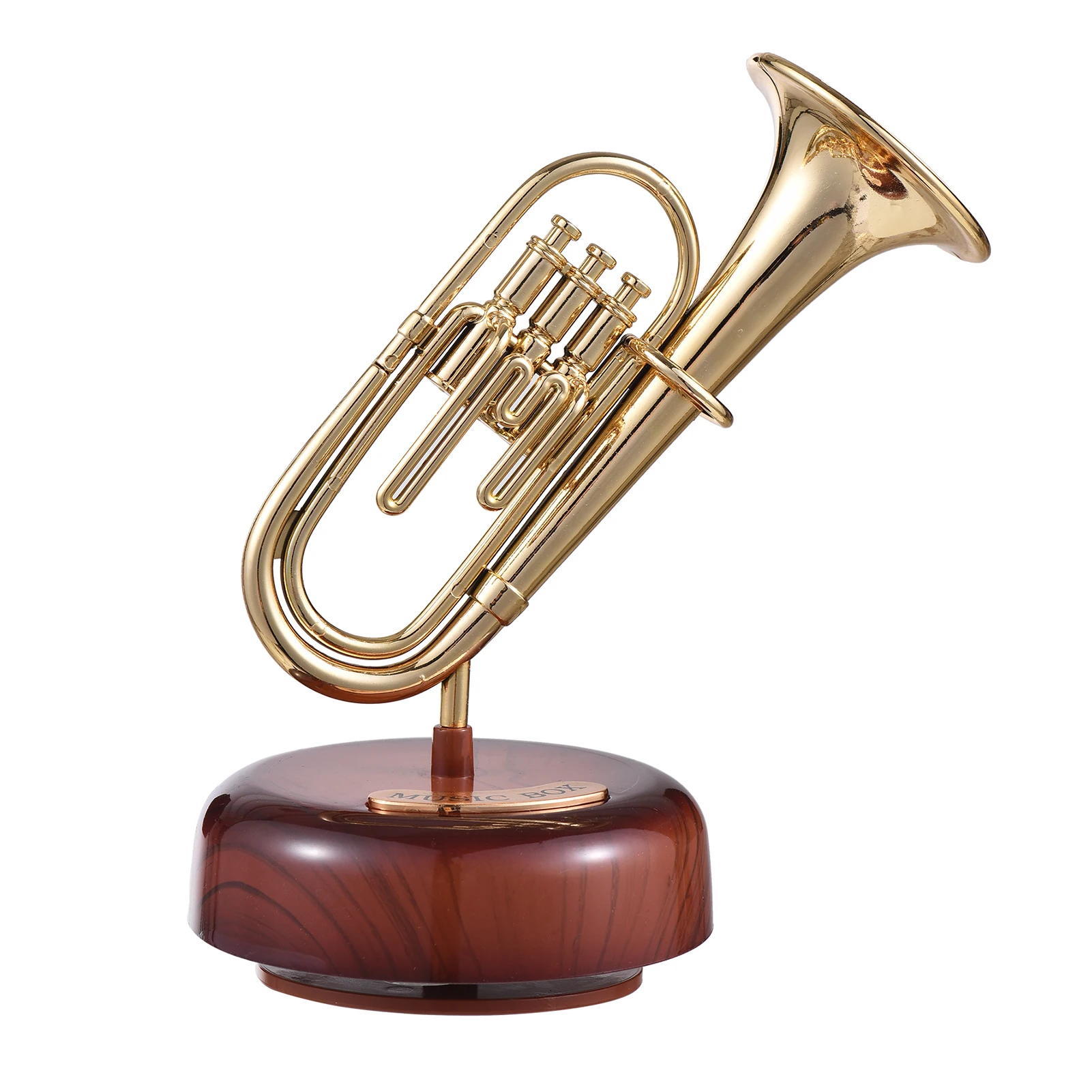 Music Box Wind Up Musicbox Twirling Music Box Rotating Base Brass Wind Instrument Replica Artware Gift for Christmas Birthday