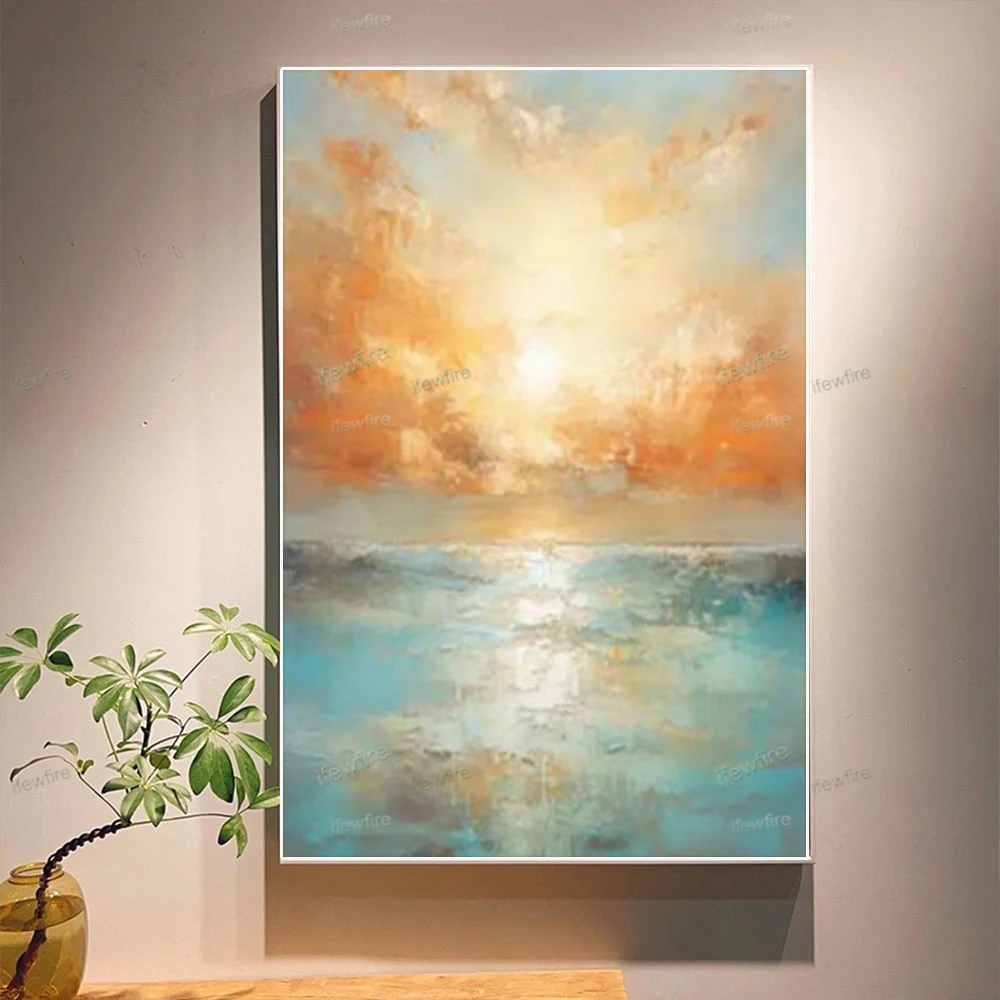 

100% Hand-painted sea view Oil Painting on Canvas Paint Home Decor Picture Abstract landscape Wall Art Mural for Living Room