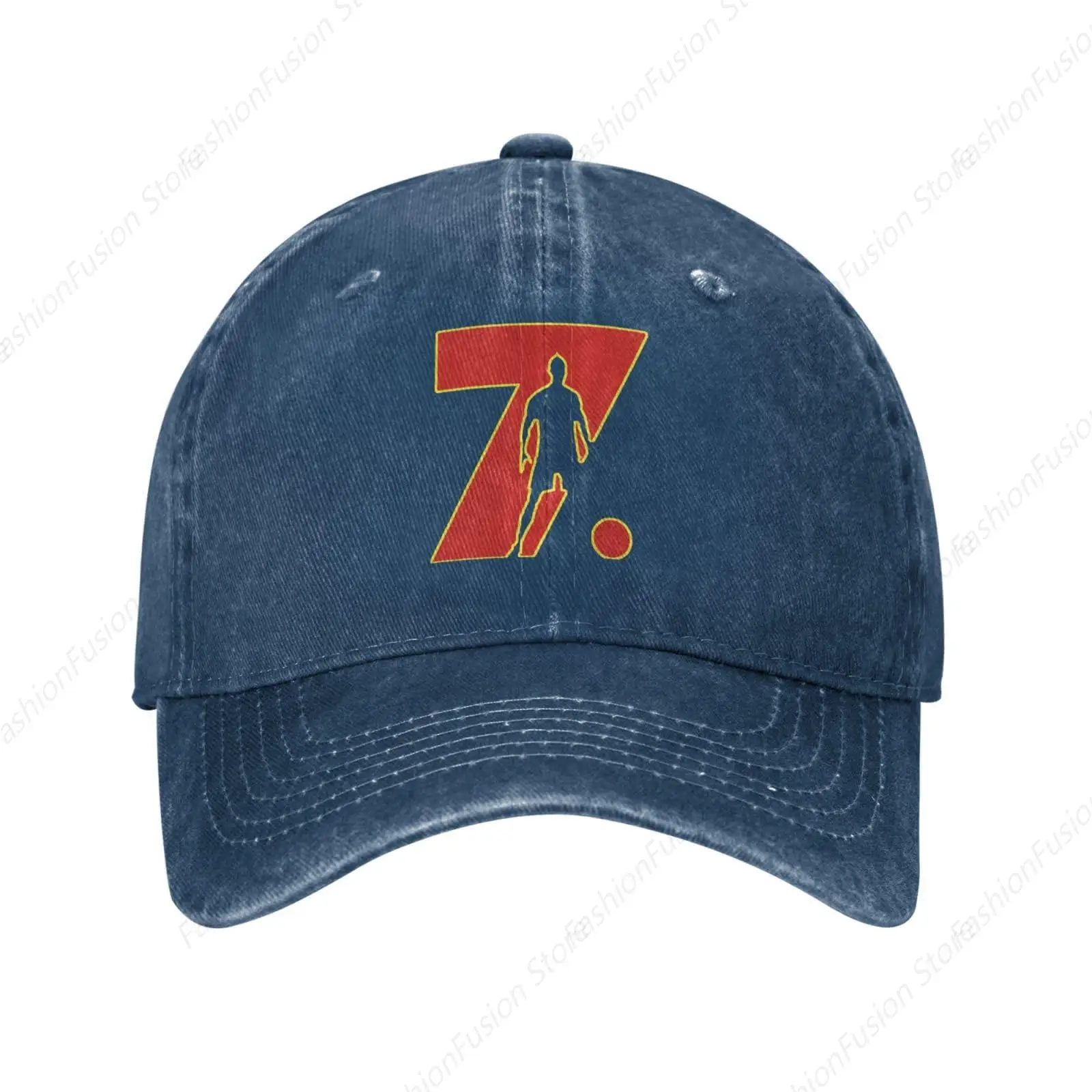 Football #7 Ronaldo Unisex Sandwich Cap Denim Hats Baseball Caps for Men Women Daily Casual Outdoor Headwear