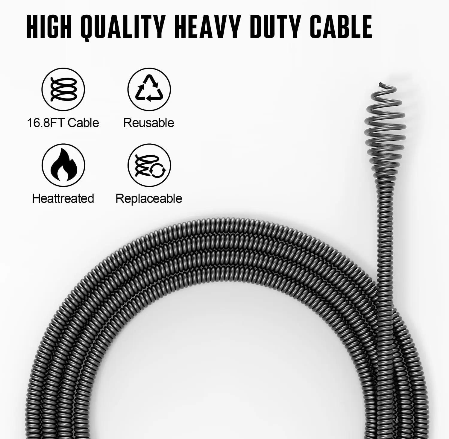 12V Draadloze Elektrische Afvoerslang met Automatische Voeding, 5,1m Kabel voor Verstoppingen in Gootsteen, Douche & Bad in 3/4'-2' Leidingen