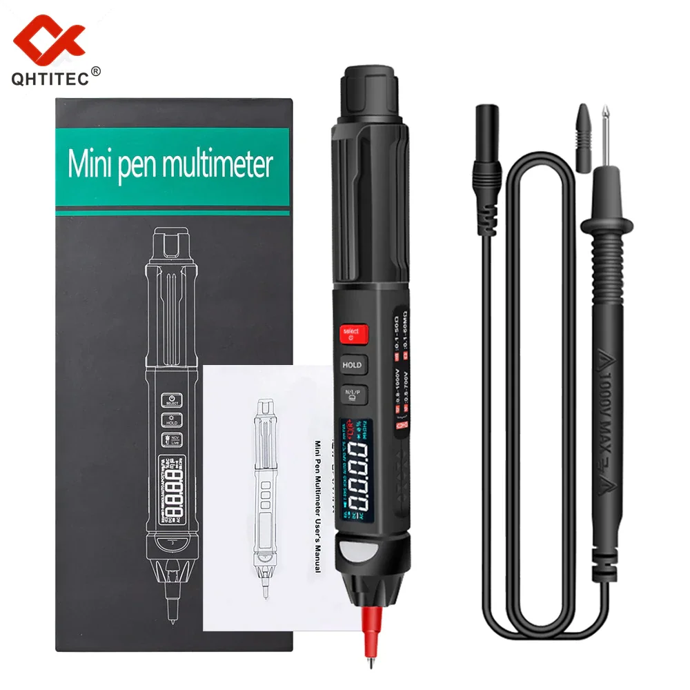 QHTITEC Digital Multimeter Pen 6000 Counts True RMS Measuring Instruments Automatic Voltage phase sequence detection 118A 118B