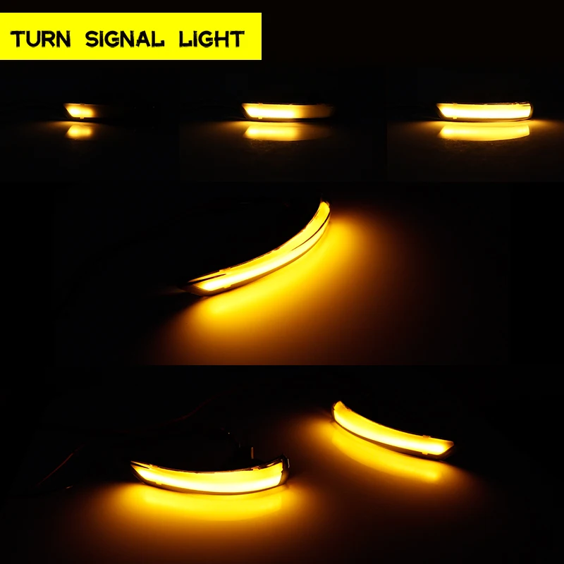 Автомобильные передние зеркала заднего вида, янтарные светодиодные динамические мигающие указатели поворота для Ford Fusion Focus Mk2 Mk3 Mk4 12V