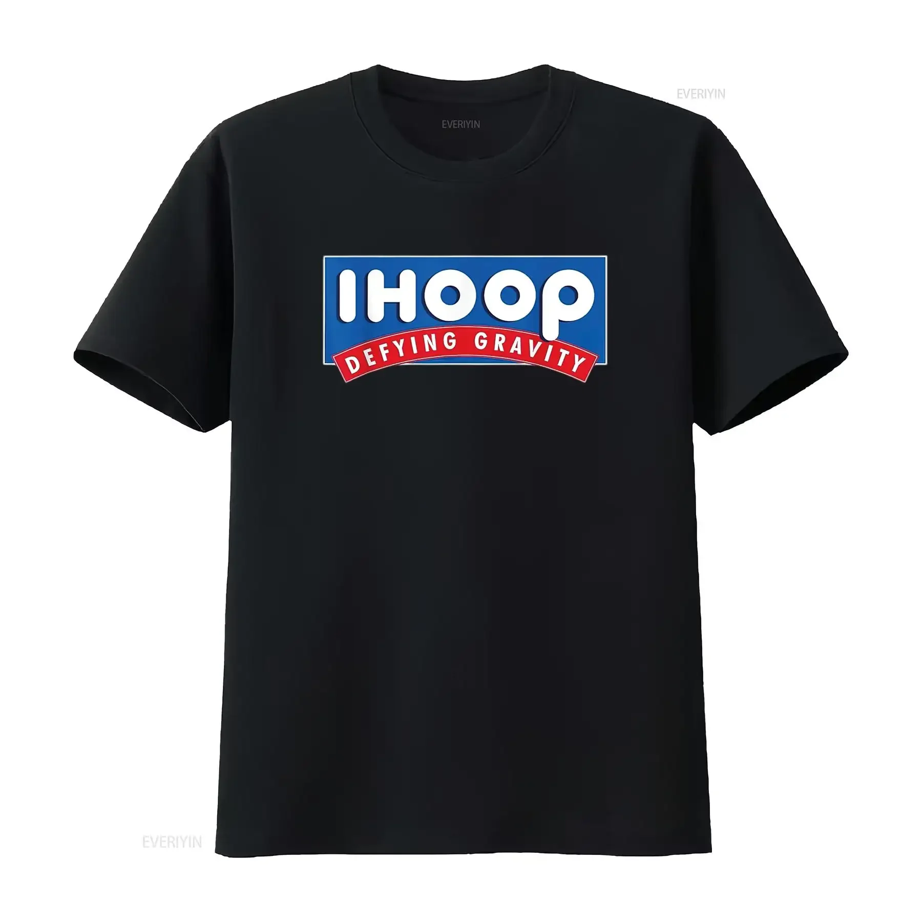 

Mens Ihoop I Hoop Defying Gravity Basketball Basketballer T Shirt Black Large vintage Washed Casual Stretched Stylish