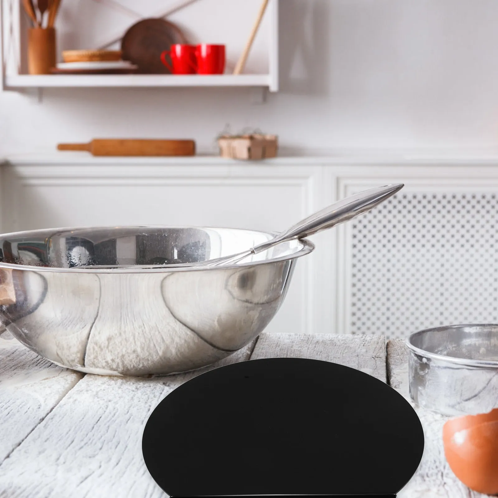 Semicircular Black Acrylic Cutting Board Non-Slip Kitchen Counter Round Board for Apartment Decor Countertop Protector view 2