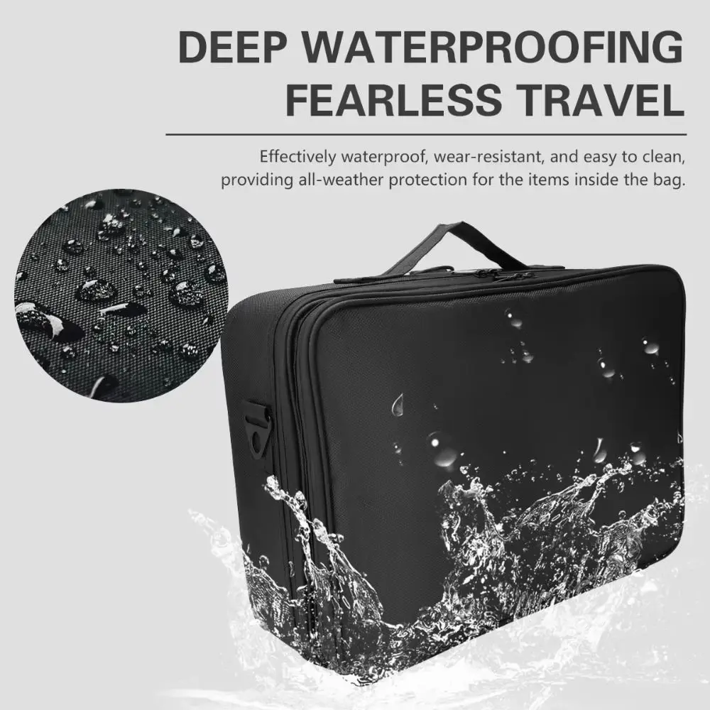 Waterproof Cosmetic Bag Professional Large Capacity Multi-Function Organizer Case Dividers Easy to Clean Travel Storage Box