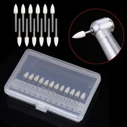 12pcs Dental White Polishing Burs Stones Flame Shape FL2 FG Arkansas Stone Teeth Care