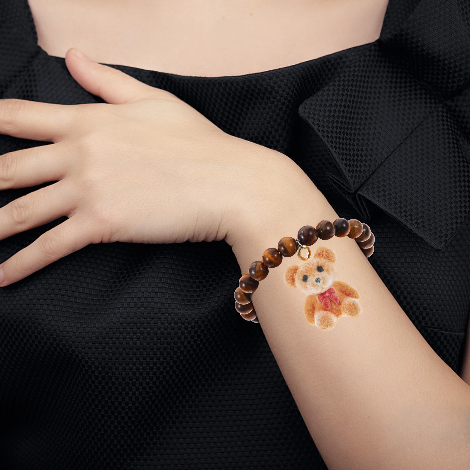 

10 Pcs Bear Pendant Necklace Pendants Jewelry Charm Bracelet Autumn And Winter DIY Alloy Cute Simple Design Charms