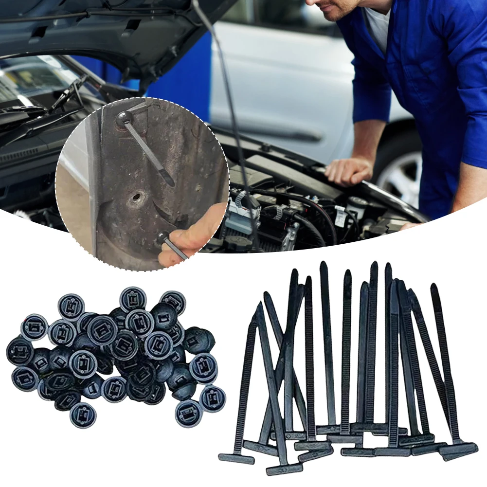 Abraçadeiras de cabo de nylon com travamento automático, fivela universal para pára-choques, guardas de motor e fixação DIY