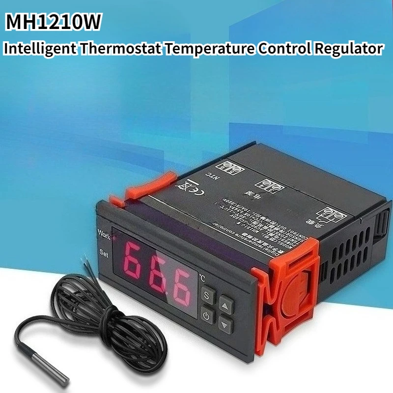 MH1210W интеллектуальный термостат, регулятор температуры, AC DC 110-220 В, 24 В, 12 В, регулятор температуры с цифровым дисплеем