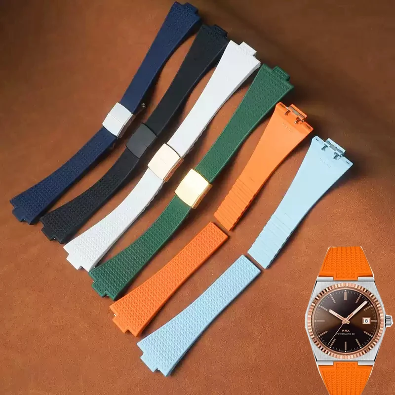 

For Tissot PRX T137 FKM Watch 11mm 12mm men women's Watchband Fluororubber Bracelet Quick Release folding clasp Strap Wristband