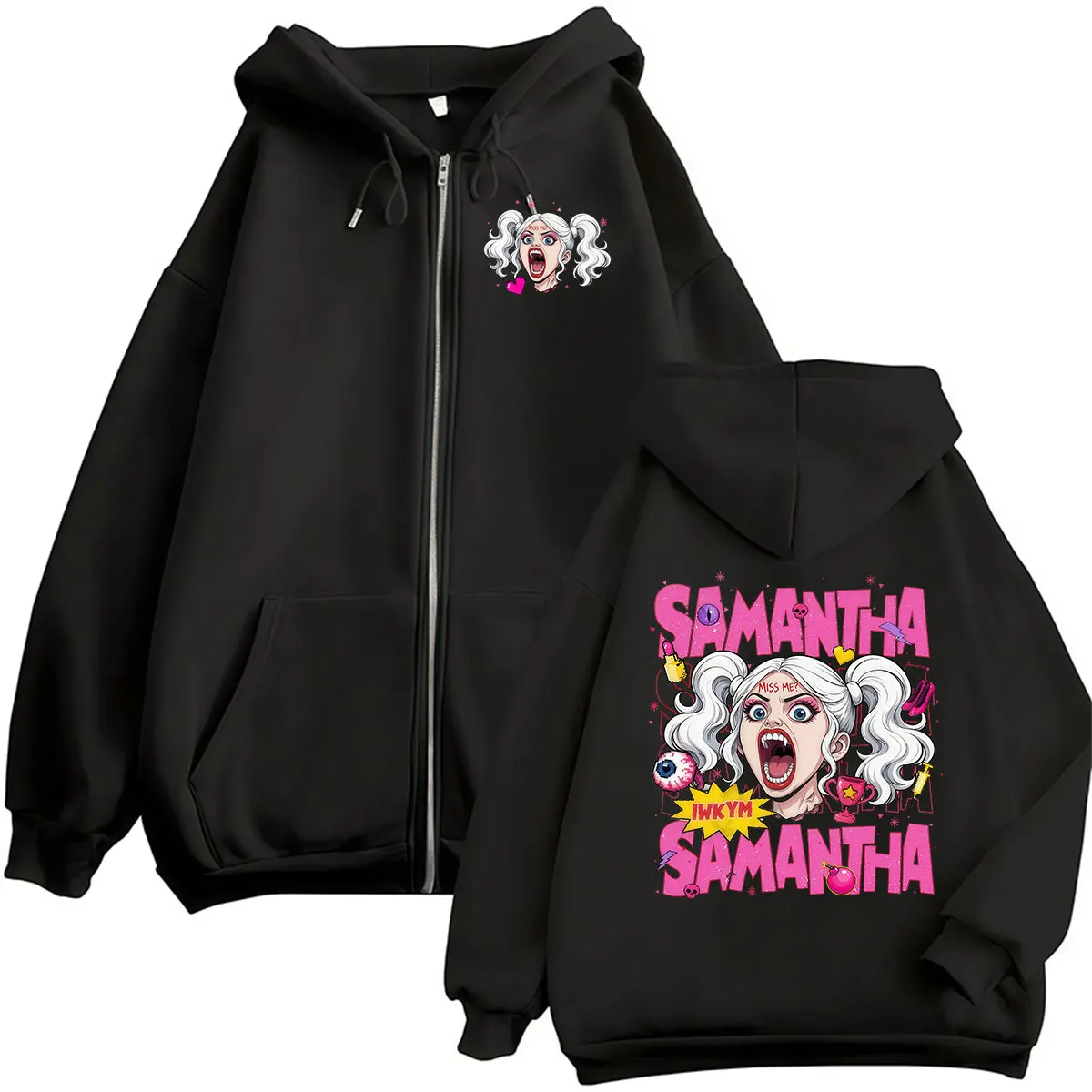 Game Dungeon Crawler Carl Princess Donut Samantha IWKYM Zipper Hoodie Men Women Casual Long Sleeve Oversized Jacket Sweatshirt