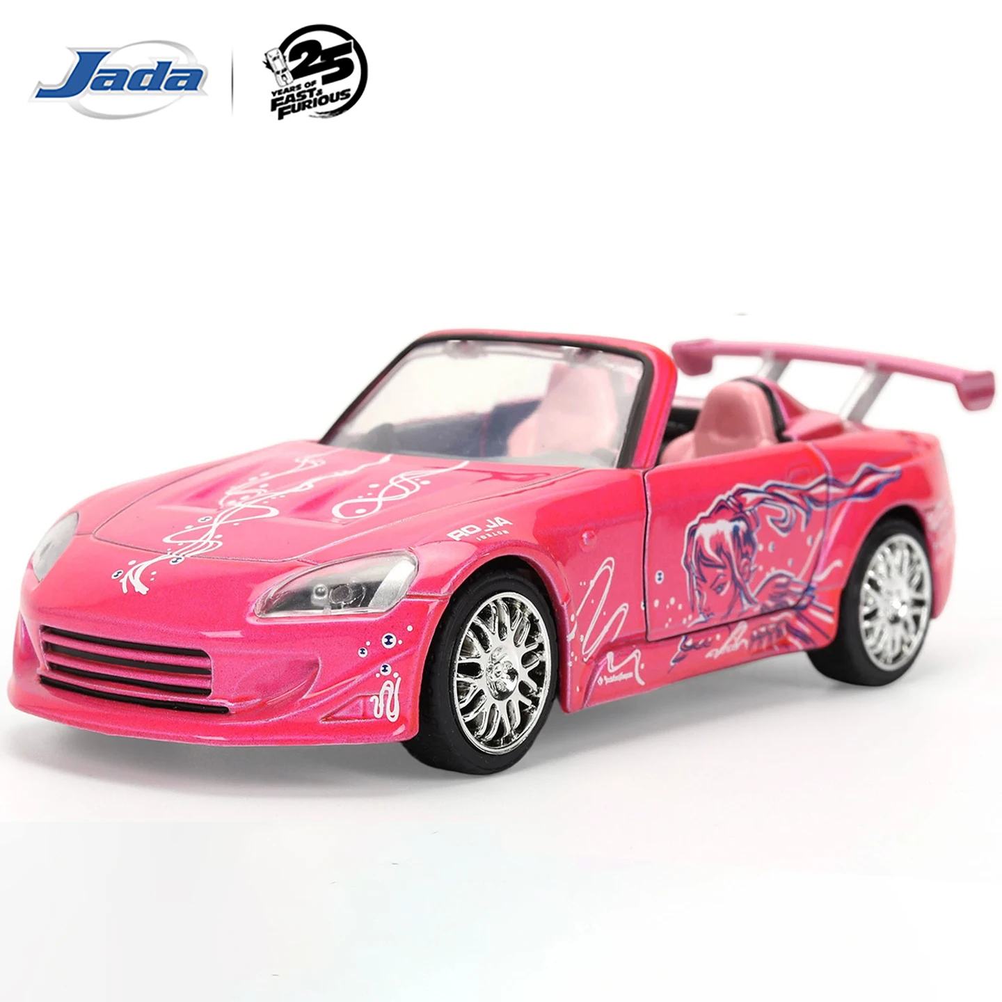 JADA 1:32 Honda S2000 Rosa 25th Anniversary Fast & Furious – Candy Pink con neumáticos Toyo, WCC, Ro Ja, Rockford Fosgate JD36955
